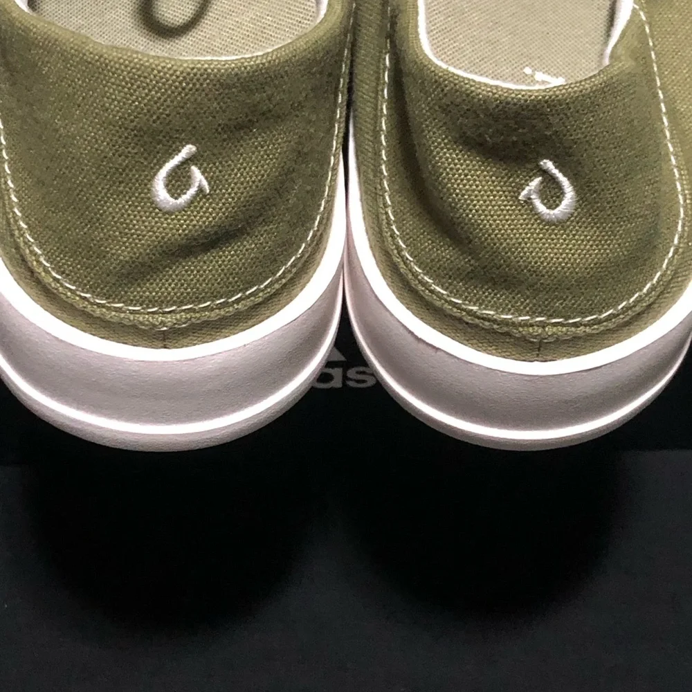 Olukai Desert Moss Green Tradewind Lightweight Canvas Comfort Shoes Men, Size 9